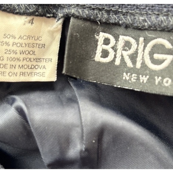Vtg Briggs Navy Wool Blend Skirt 14 Fringe Lagenlook‎ Western Minimalist Classic - Picture 9 of 9